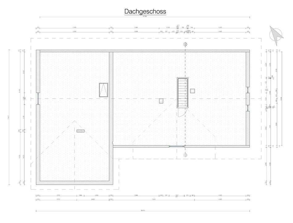 Bemaßter Grundriss des Dachgeschosses